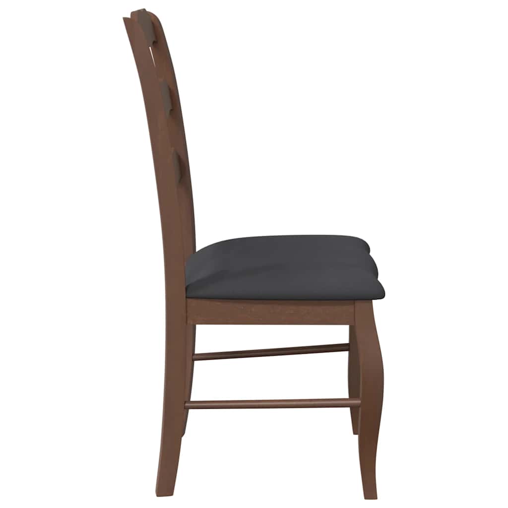 Eetkamerstoelen met kussens 2 stuks bruin massief hout rubber is nu te koop bij PeponiXL, paradijselijk wonen!