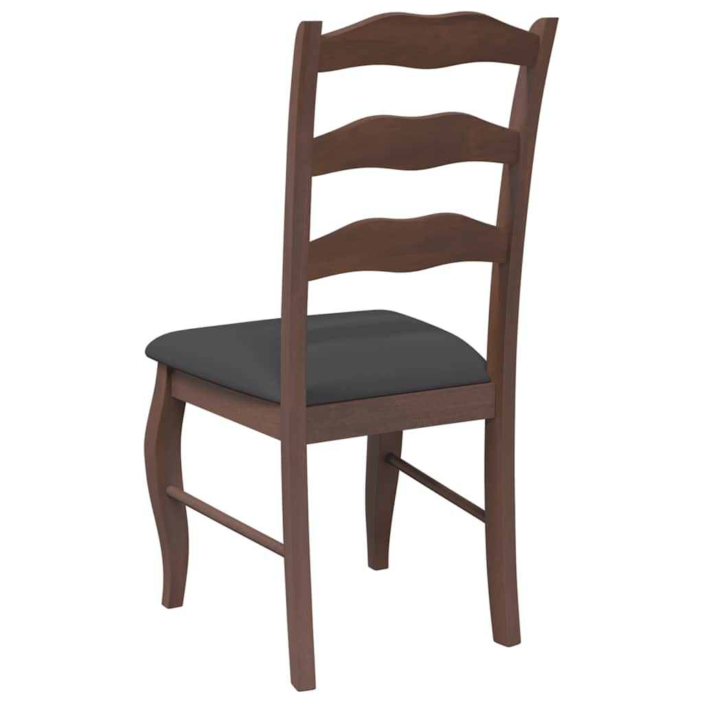 Eetkamerstoelen met kussens 2 stuks bruin massief hout rubber is nu te koop bij PeponiXL, paradijselijk wonen!