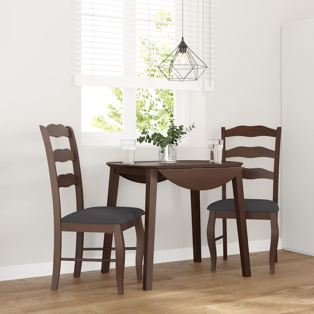 Eetkamerstoelen met kussens 2 stuks bruin massief hout rubber is nu te koop bij PeponiXL, paradijselijk wonen!