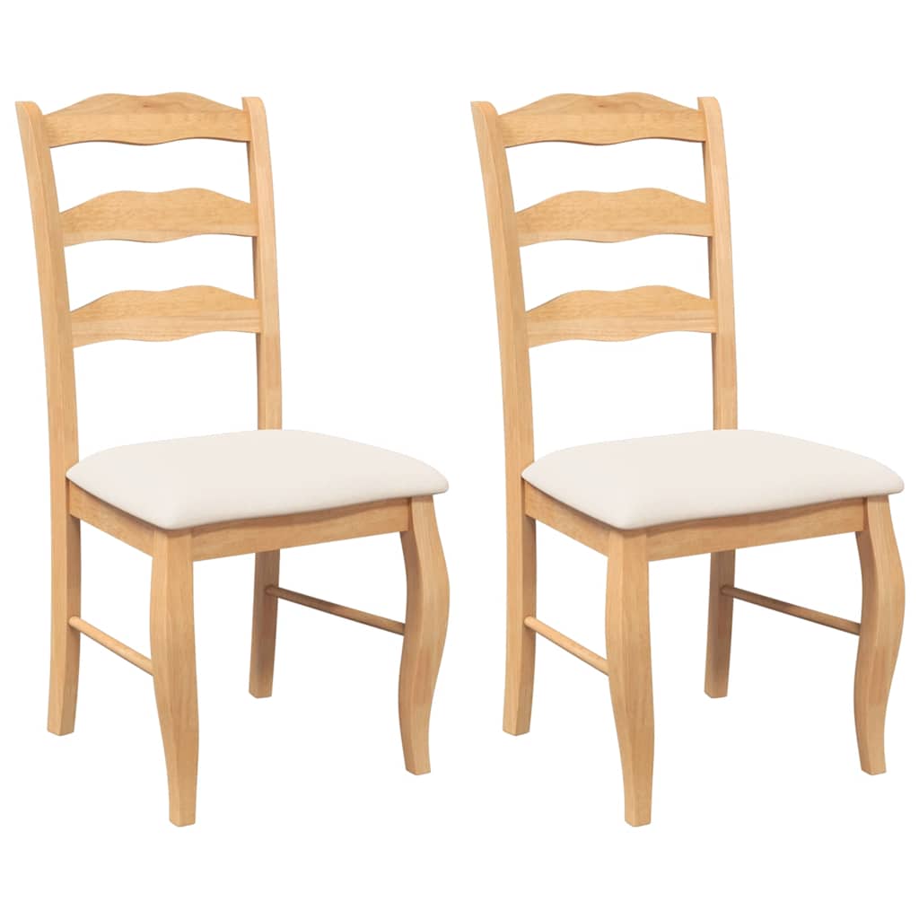 Eetkamerstoelen met kussens 2 stuks natuurlijk massief hout rubber is nu te koop bij PeponiXL, paradijselijk wonen!
