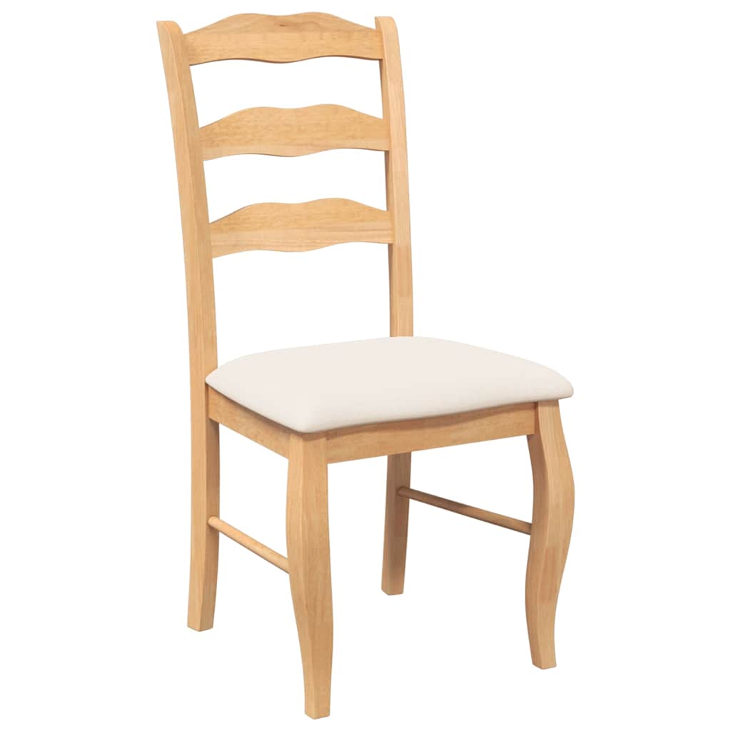 Eetkamerstoelen met kussens 2 stuks natuurlijk massief hout rubber is nu te koop bij PeponiXL, paradijselijk wonen!