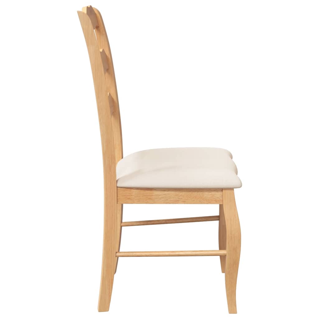 Eetkamerstoelen met kussens 2 stuks natuurlijk massief hout rubber is nu te koop bij PeponiXL, paradijselijk wonen!