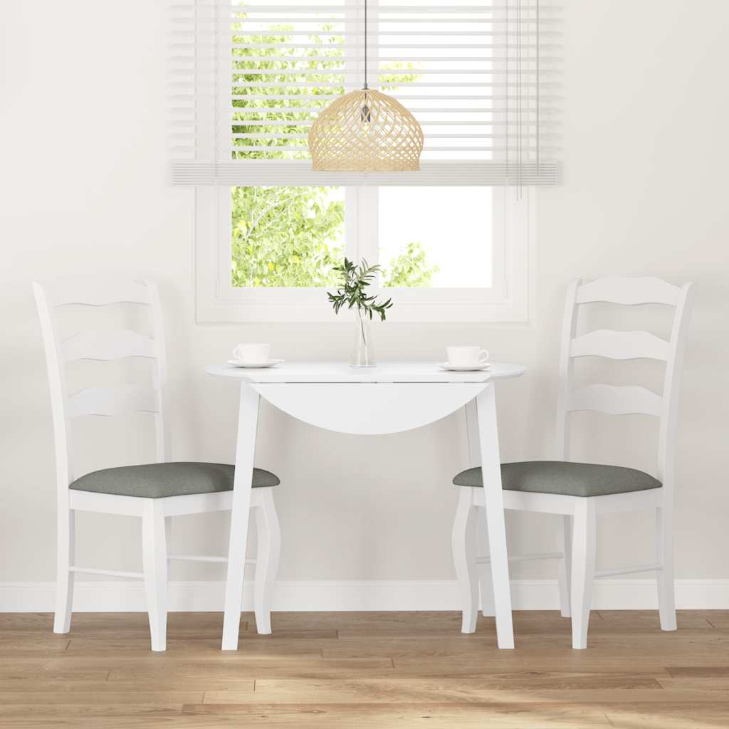 Eetkamerstoelen met kussens 2 stuks wit massief hout rubber is nu te koop bij PeponiXL, paradijselijk wonen!