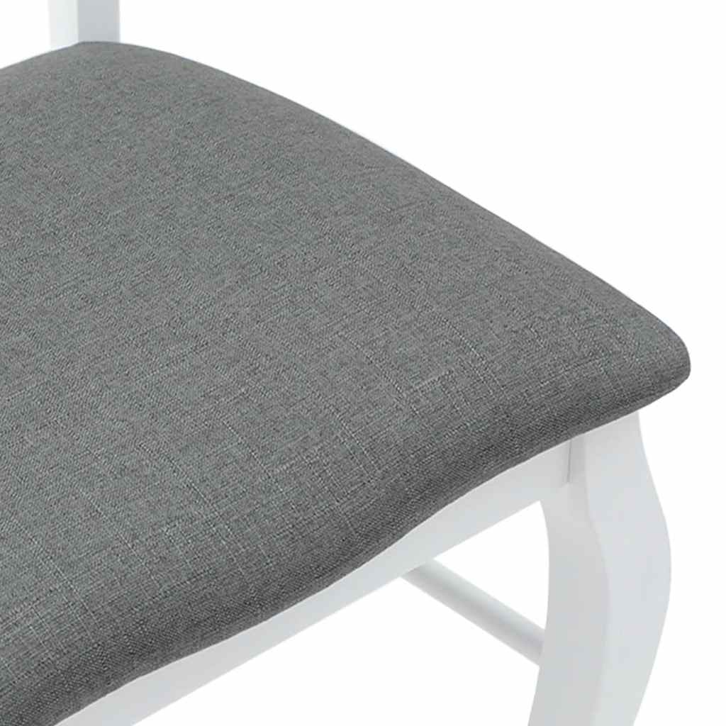 Eetkamerstoelen met kussens 2 stuks wit massief hout rubber is nu te koop bij PeponiXL, paradijselijk wonen!