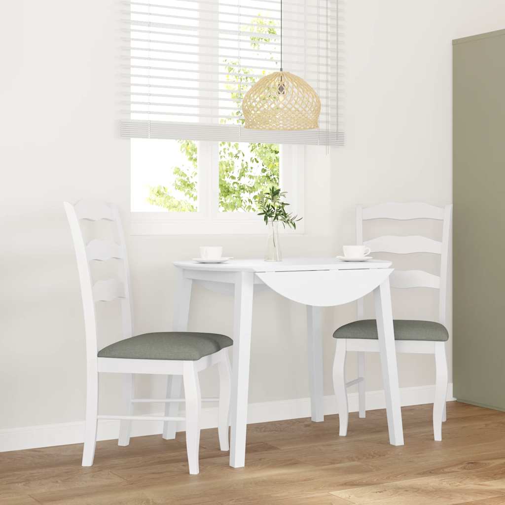 Eetkamerstoelen met kussens 2 stuks wit massief hout rubber is nu te koop bij PeponiXL, paradijselijk wonen!