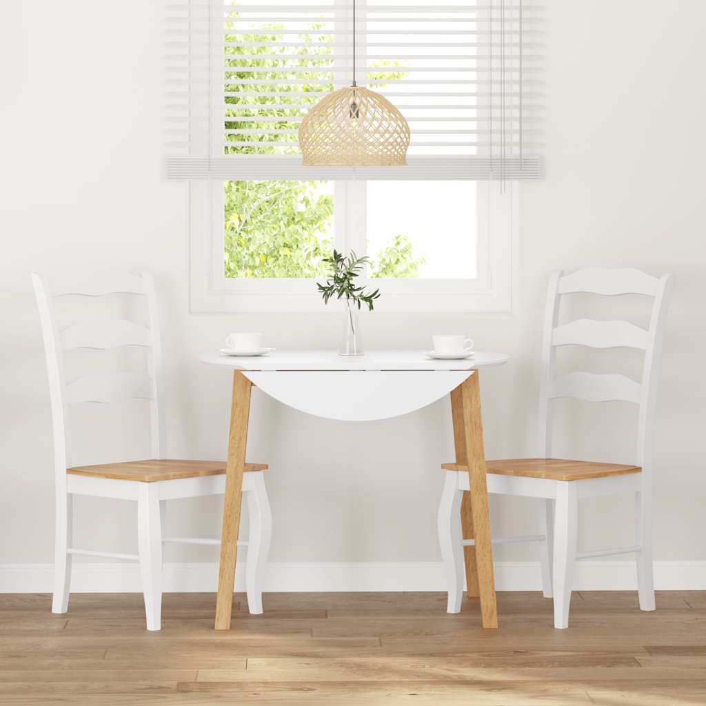 Eetkamerstoelen 2 stuks Wit Massief Hout Rubber is nu te koop bij PeponiXL, paradijselijk wonen!