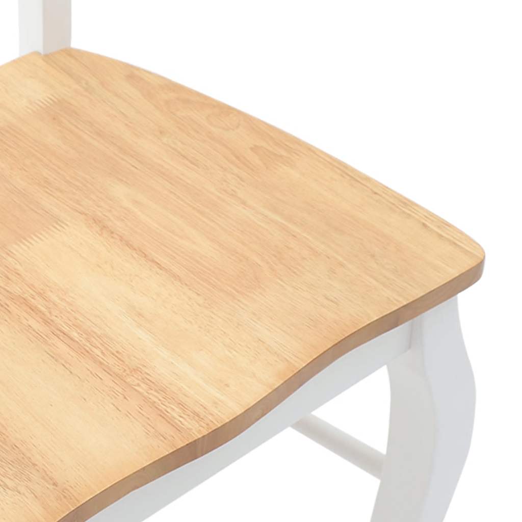 Eetkamerstoelen 2 stuks Wit Massief Hout Rubber is nu te koop bij PeponiXL, paradijselijk wonen!