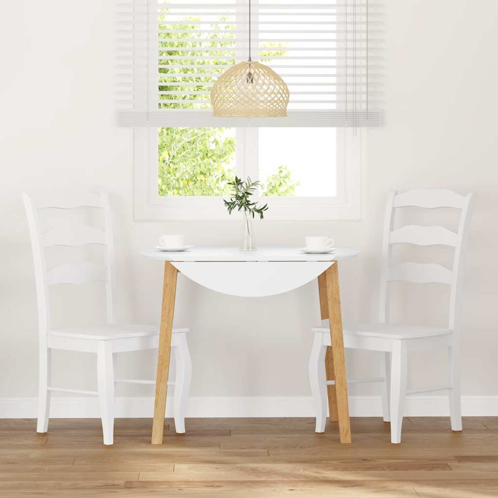 Eetkamerstoelen 2 stuks Wit Massief Hout Rubber is nu te koop bij PeponiXL, paradijselijk wonen!