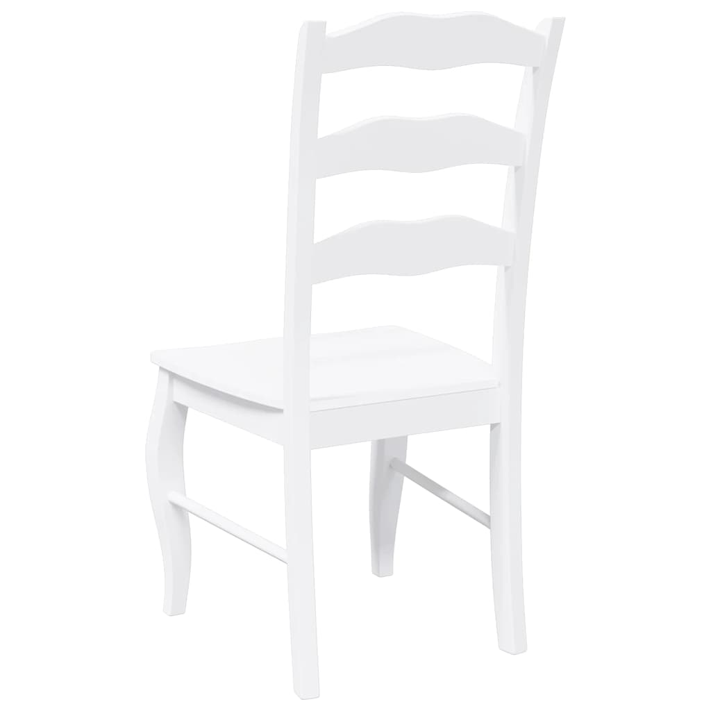 Eetkamerstoelen 2 stuks Wit Massief Hout Rubber is nu te koop bij PeponiXL, paradijselijk wonen!