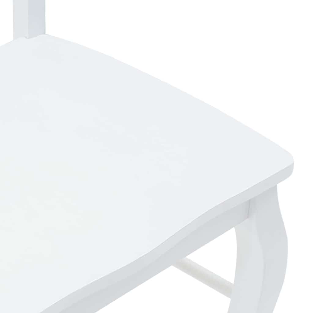 Eetkamerstoelen 2 stuks Wit Massief Hout Rubber is nu te koop bij PeponiXL, paradijselijk wonen!