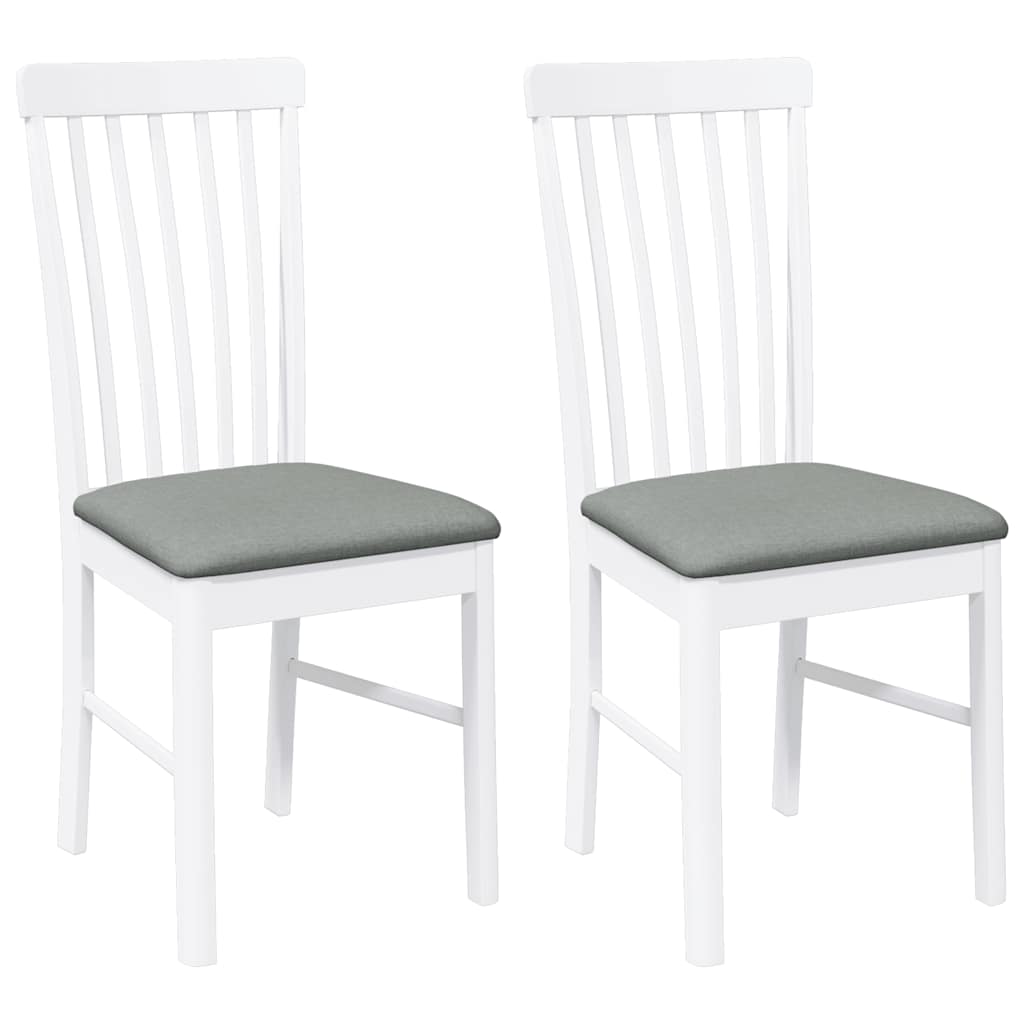 Eetkamerstoelen met kussens 2 st massief hout rubber wit is nu te koop bij PeponiXL, paradijselijk wonen!
