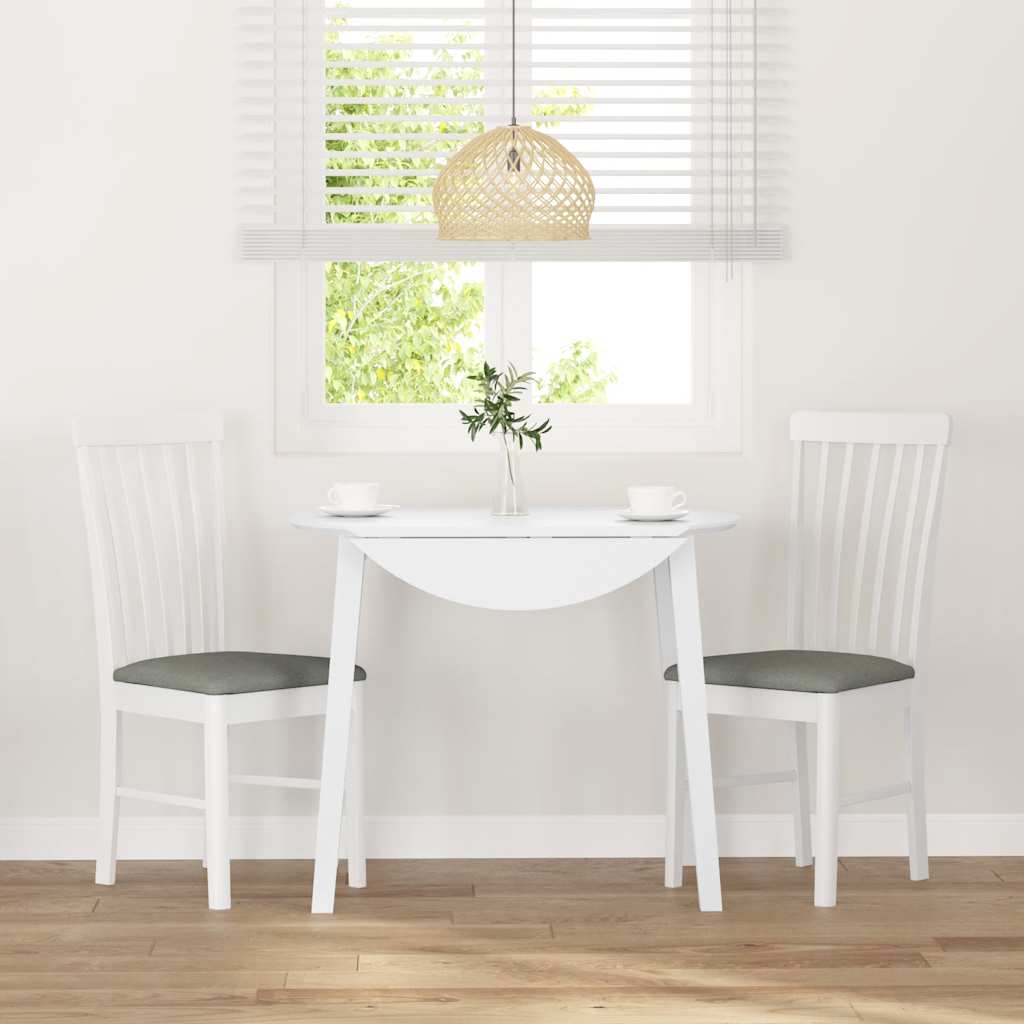 Eetkamerstoelen met kussens 2 st massief hout rubber wit is nu te koop bij PeponiXL, paradijselijk wonen!