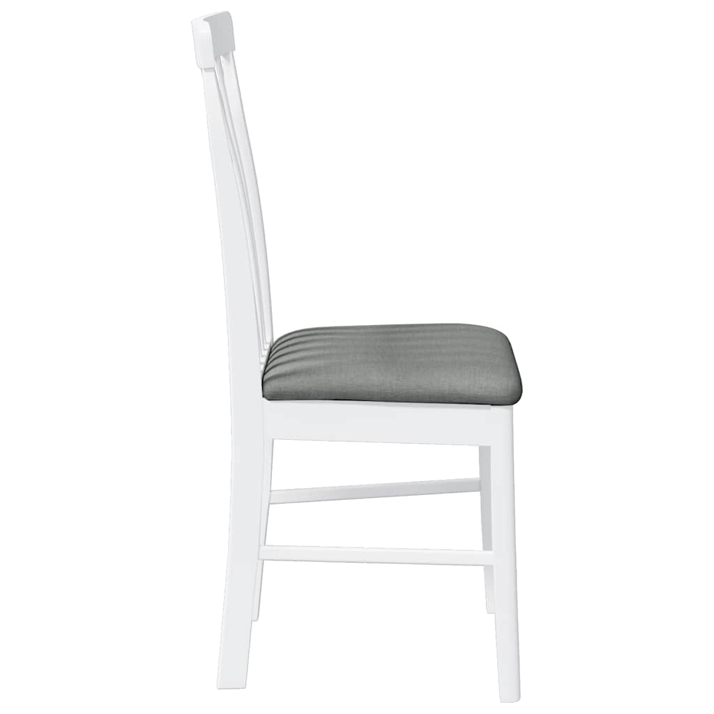 Eetkamerstoelen met kussens 2 st massief hout rubber wit is nu te koop bij PeponiXL, paradijselijk wonen!
