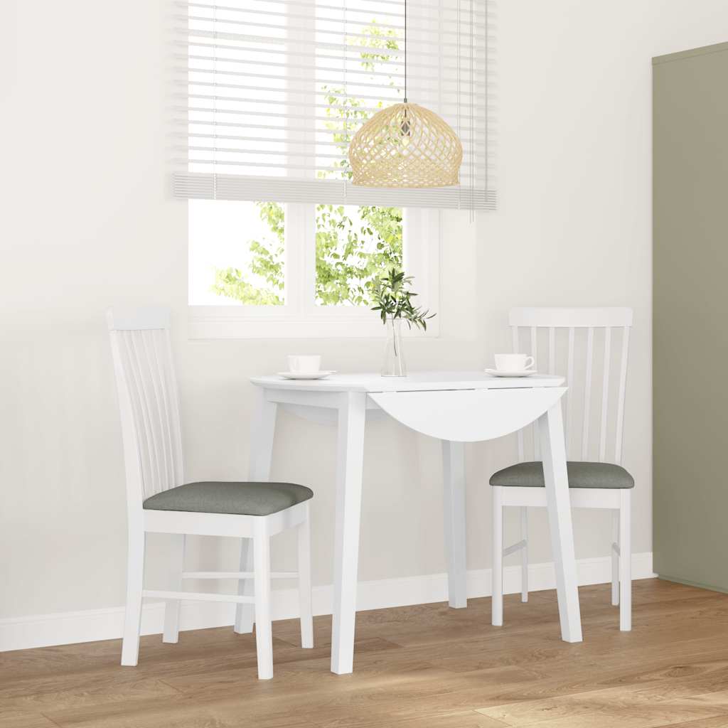 Eetkamerstoelen met kussens 2 st massief hout rubber wit is nu te koop bij PeponiXL, paradijselijk wonen!