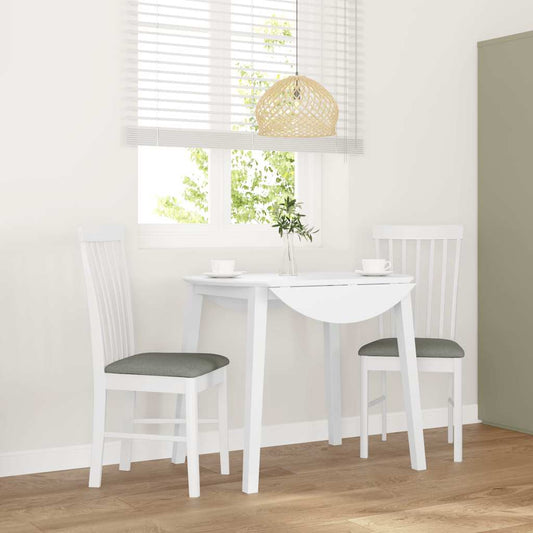 Eetkamerstoelen met kussens 2 st massief hout rubber wit is nu te koop bij PeponiXL, paradijselijk wonen!
