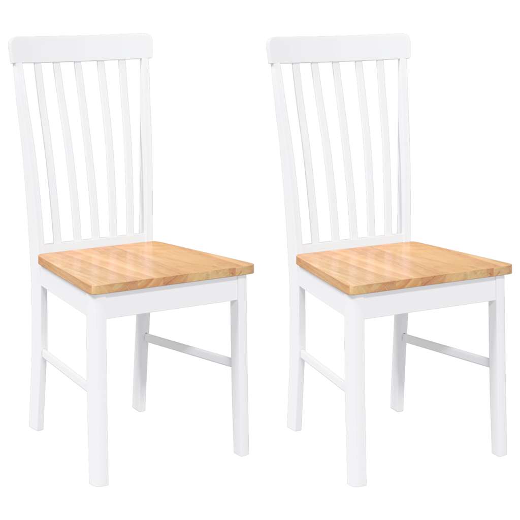 Eetkamerstoelen met kussens 2 st massief hout rubber wit is nu te koop bij PeponiXL, paradijselijk wonen!