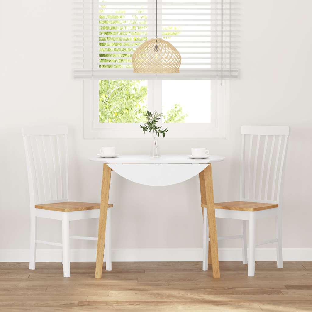 Eetkamerstoelen met kussens 2 st massief hout rubber wit is nu te koop bij PeponiXL, paradijselijk wonen!