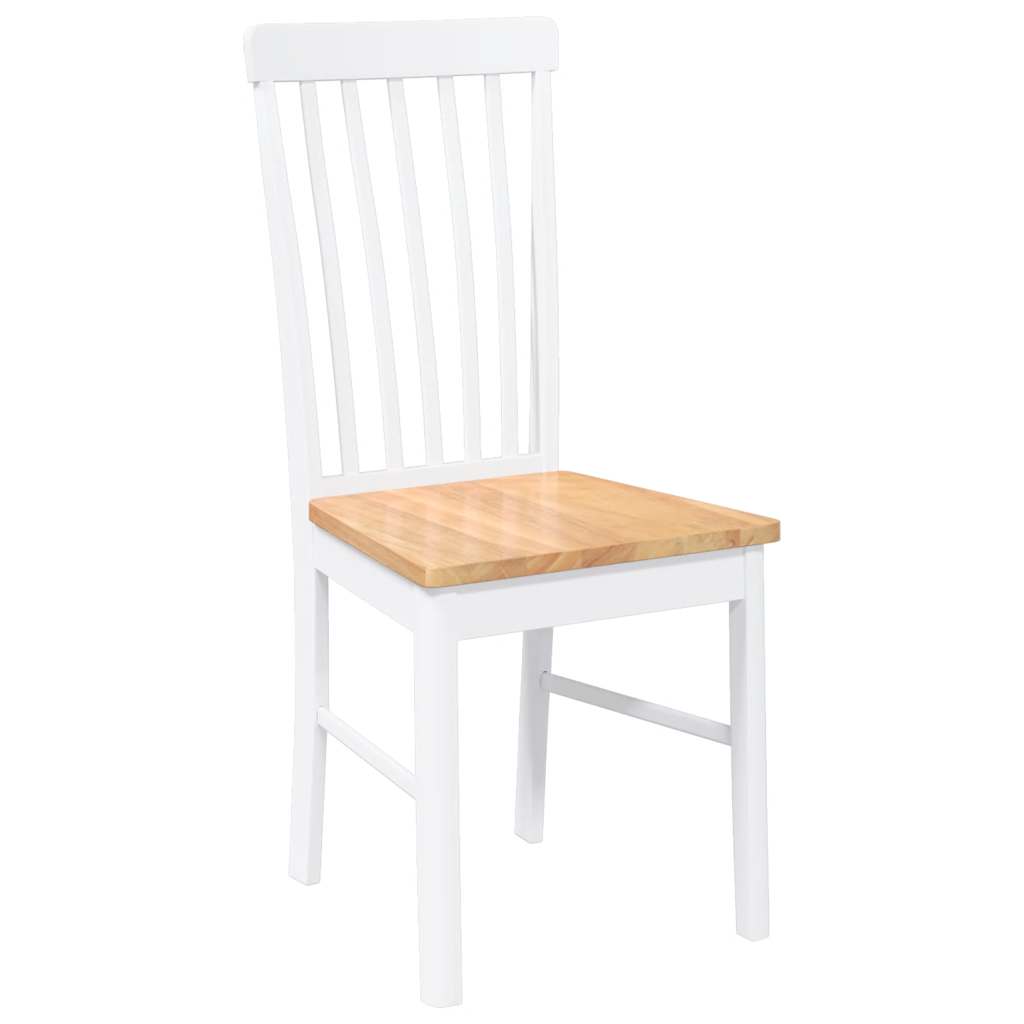 Eetkamerstoelen met kussens 2 st massief hout rubber wit is nu te koop bij PeponiXL, paradijselijk wonen!