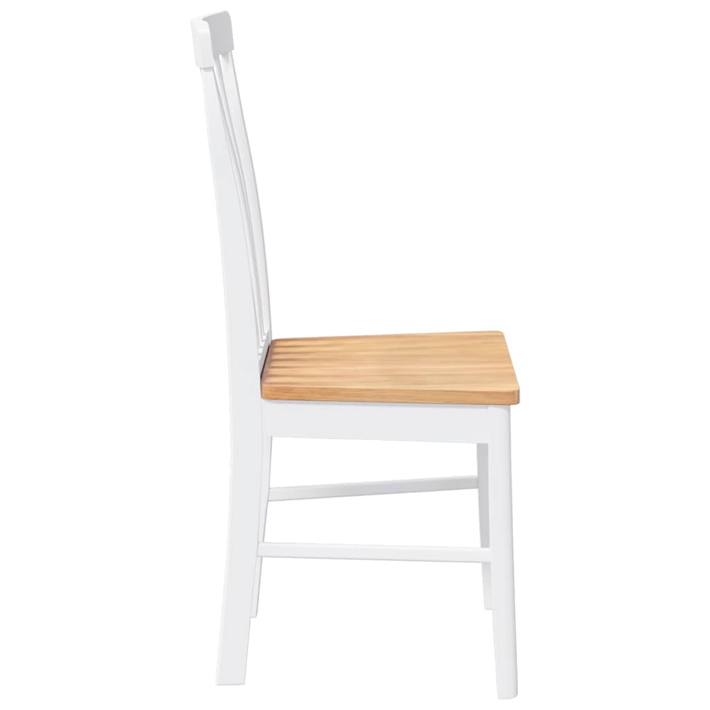 Eetkamerstoelen met kussens 2 st massief hout rubber wit is nu te koop bij PeponiXL, paradijselijk wonen!