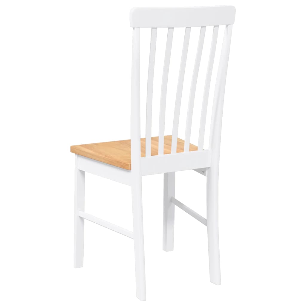 Eetkamerstoelen met kussens 2 st massief hout rubber wit is nu te koop bij PeponiXL, paradijselijk wonen!