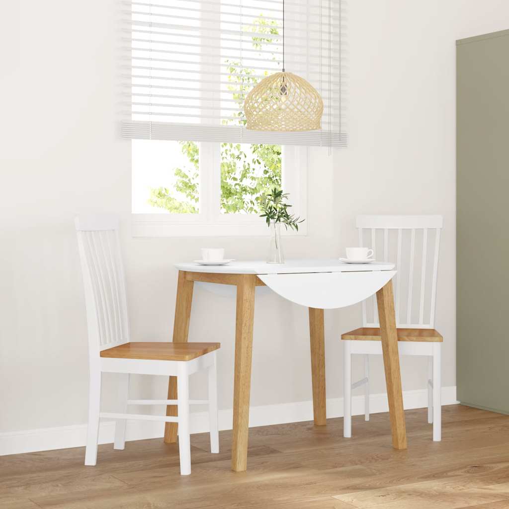 Eetkamerstoelen met kussens 2 st massief hout rubber wit is nu te koop bij PeponiXL, paradijselijk wonen!