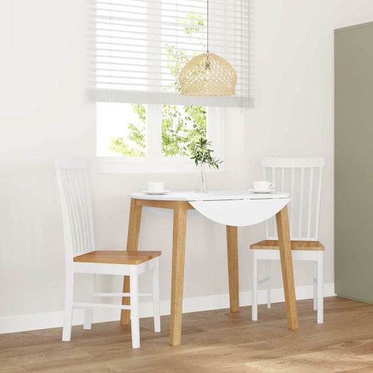 Eetkamerstoelen met kussens 2 st massief hout rubber wit is nu te koop bij PeponiXL, paradijselijk wonen!