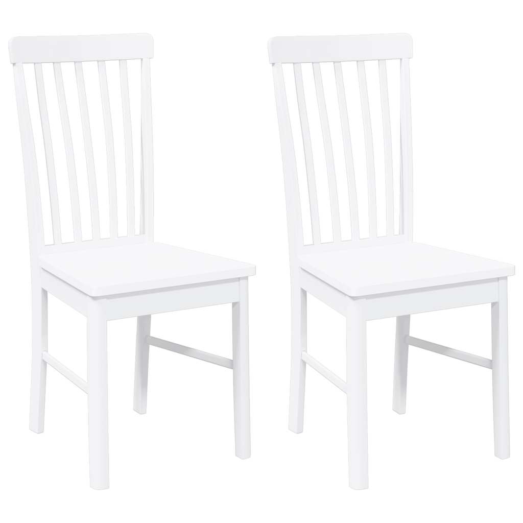 Eetkamerstoelen met kussens 2 st massief hout rubber wit is nu te koop bij PeponiXL, paradijselijk wonen!