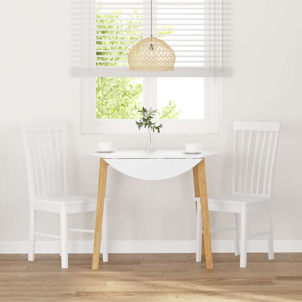 Eetkamerstoelen met kussens 2 st massief hout rubber wit is nu te koop bij PeponiXL, paradijselijk wonen!