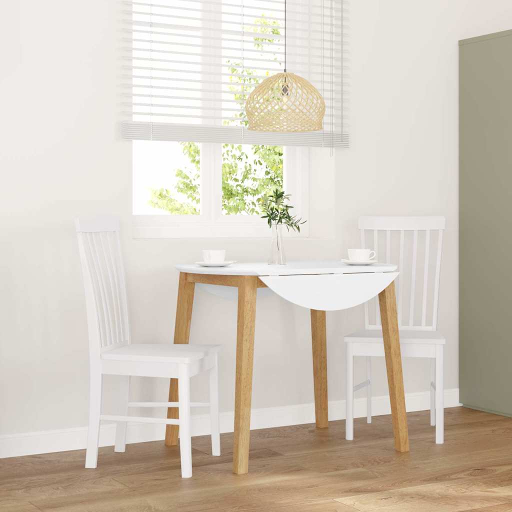 Eetkamerstoelen met kussens 2 st massief hout rubber wit is nu te koop bij PeponiXL, paradijselijk wonen!