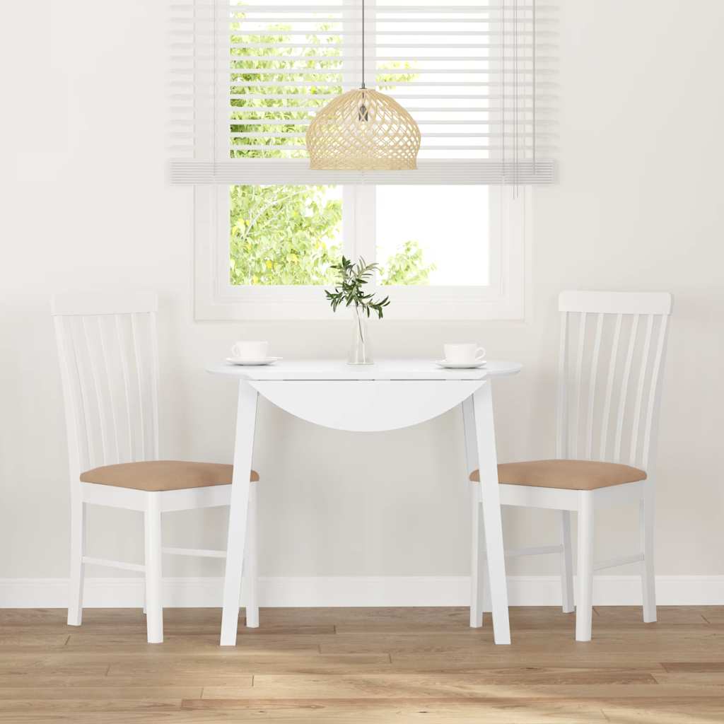 Eetkamerstoelen met kussens 2 st massief hout rubber wit is nu te koop bij PeponiXL, paradijselijk wonen!