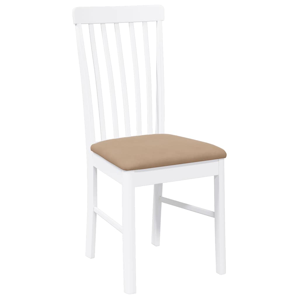 Eetkamerstoelen met kussens 2 st massief hout rubber wit is nu te koop bij PeponiXL, paradijselijk wonen!