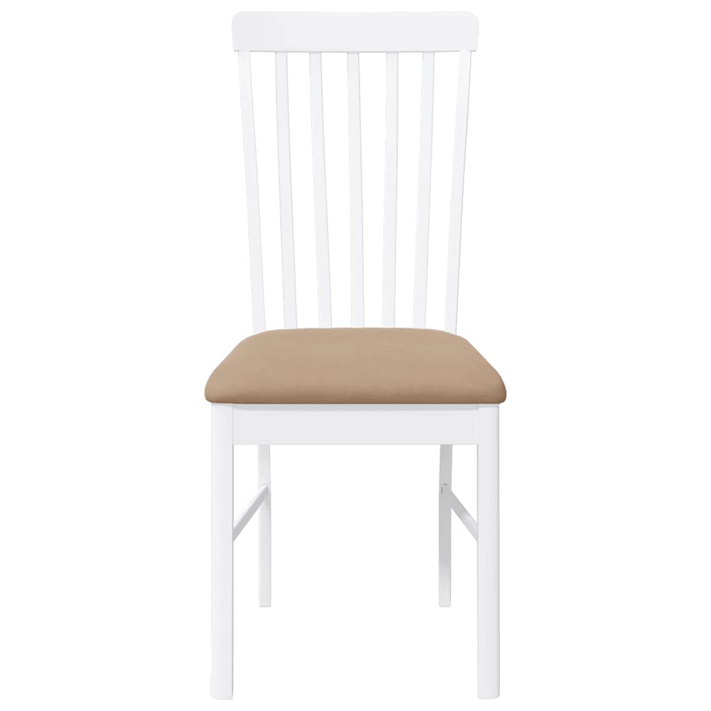 Eetkamerstoelen met kussens 2 st massief hout rubber wit is nu te koop bij PeponiXL, paradijselijk wonen!