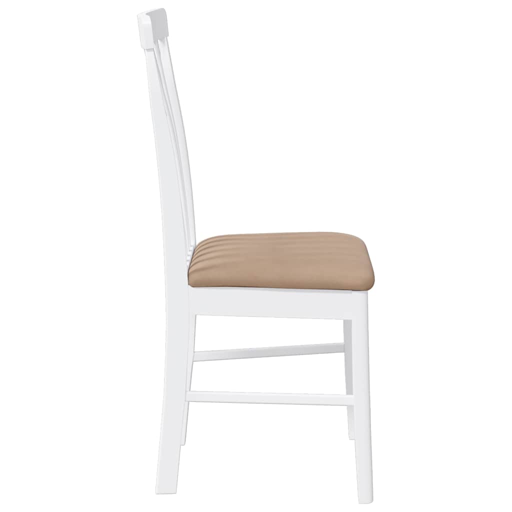 Eetkamerstoelen met kussens 2 st massief hout rubber wit is nu te koop bij PeponiXL, paradijselijk wonen!