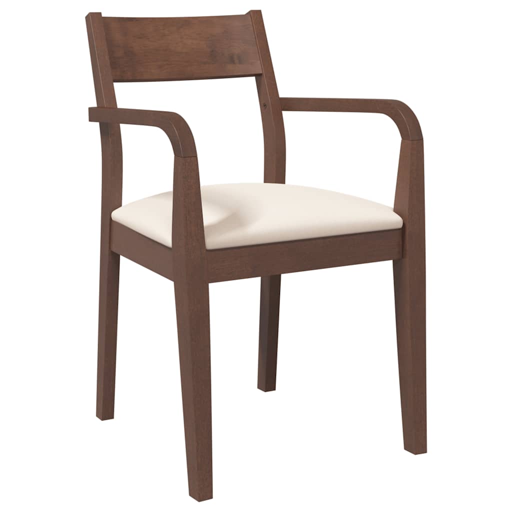 Eetkamerstoelen met kussens 2 st massief hout rubber bruin is nu te koop bij PeponiXL, paradijselijk wonen!