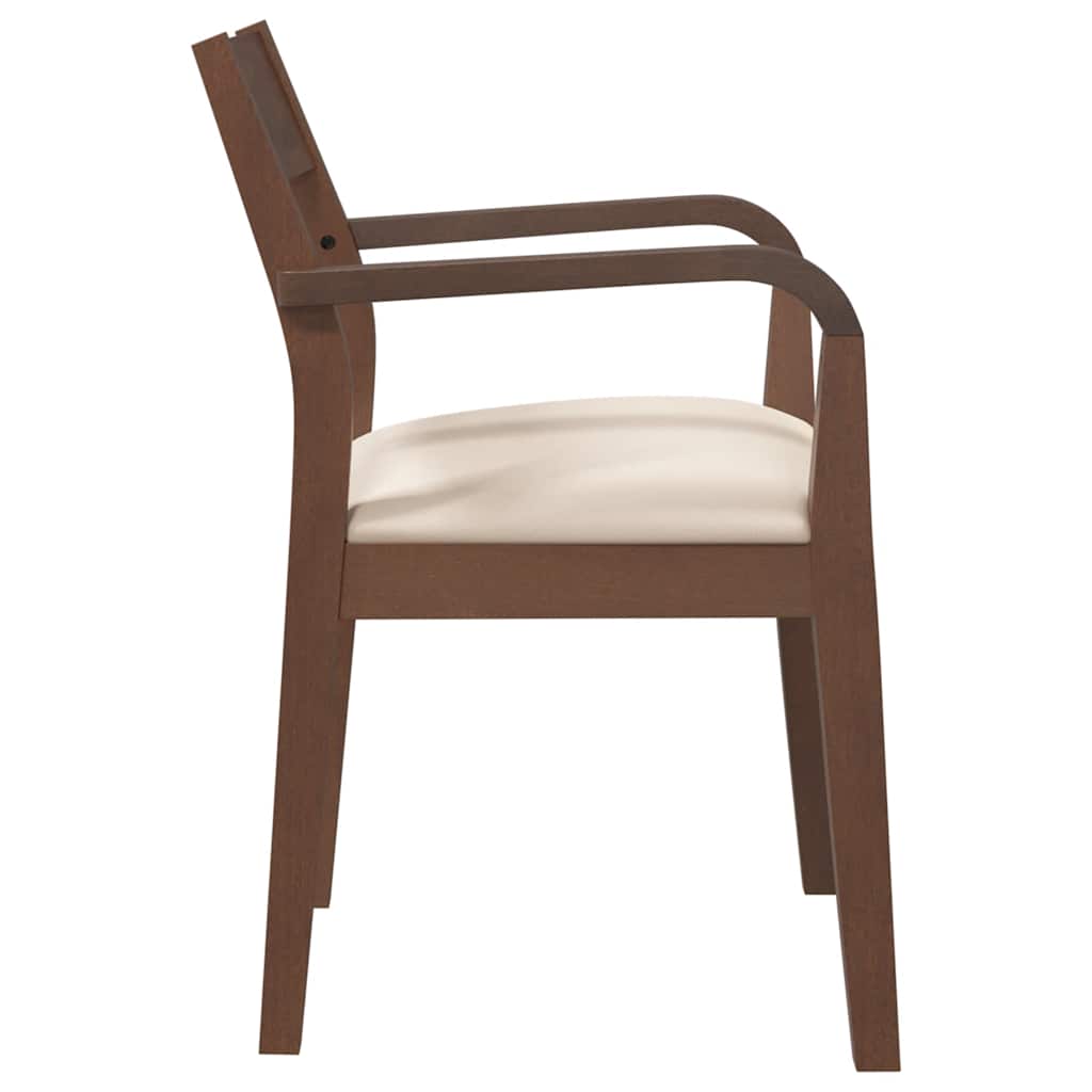 Eetkamerstoelen met kussens 2 st massief hout rubber bruin is nu te koop bij PeponiXL, paradijselijk wonen!