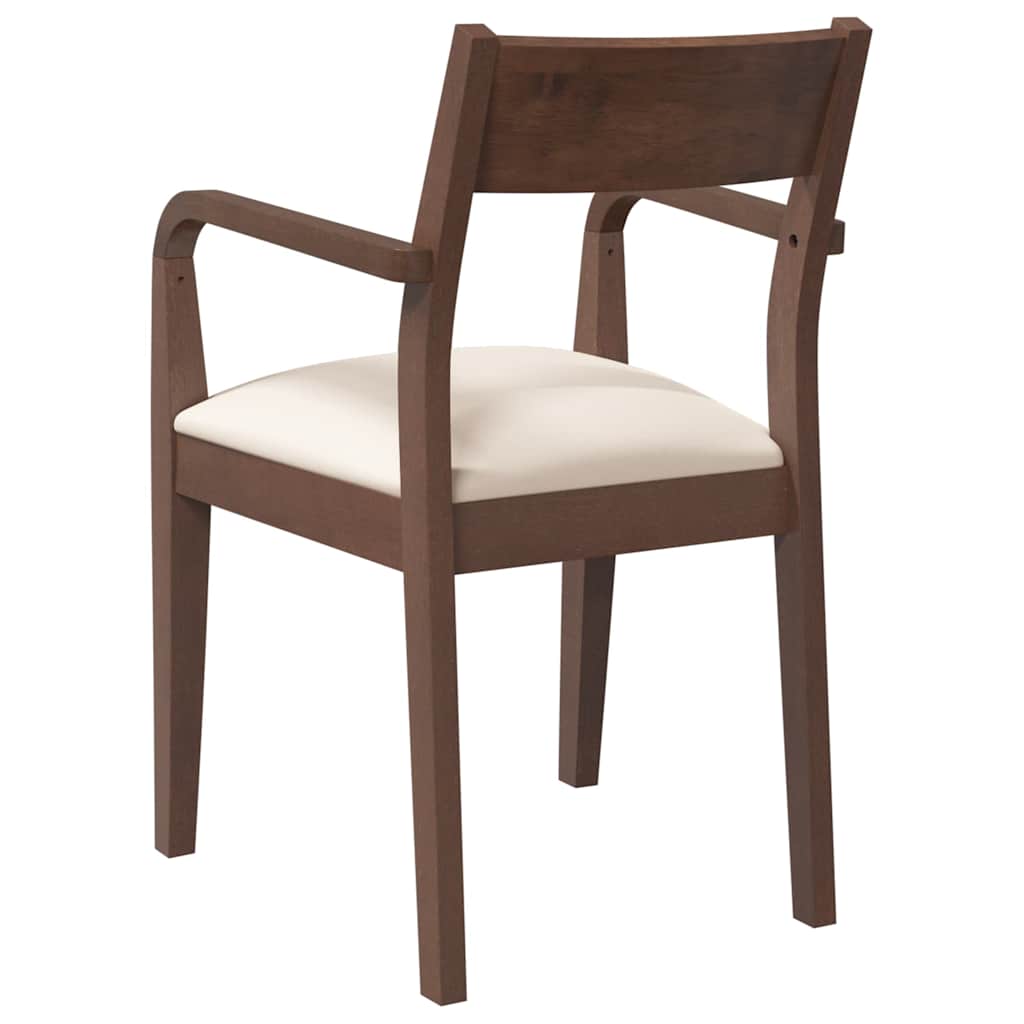 Eetkamerstoelen met kussens 2 st massief hout rubber bruin is nu te koop bij PeponiXL, paradijselijk wonen!