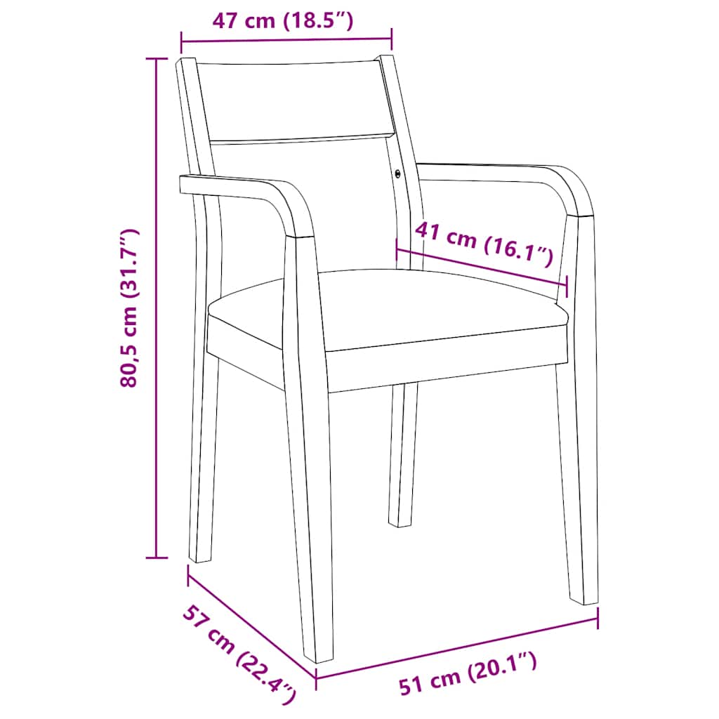 Eetkamerstoelen met kussens 2 st massief hout rubber bruin is nu te koop bij PeponiXL, paradijselijk wonen!