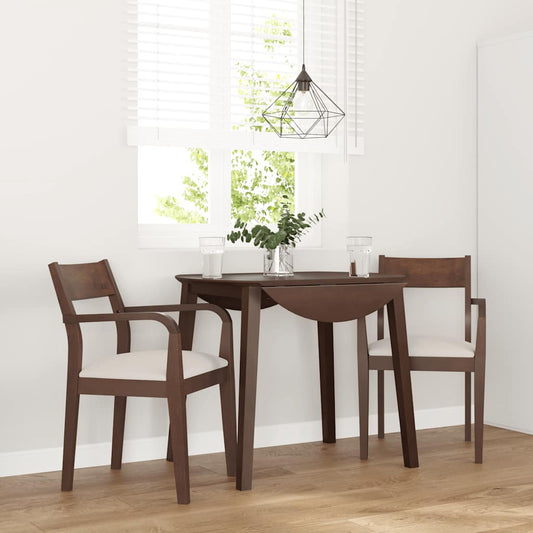 Eetkamerstoelen met kussens 2 st massief hout rubber bruin is nu te koop bij PeponiXL, paradijselijk wonen!