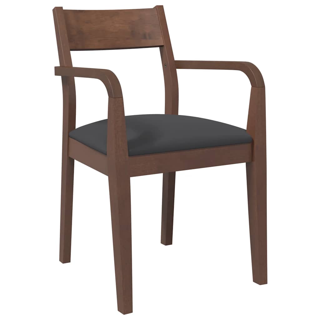 Eetkamerstoelen met kussens 2 st massief hout rubber bruin is nu te koop bij PeponiXL, paradijselijk wonen!