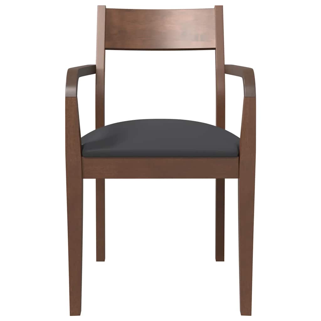Eetkamerstoelen met kussens 2 st massief hout rubber bruin is nu te koop bij PeponiXL, paradijselijk wonen!
