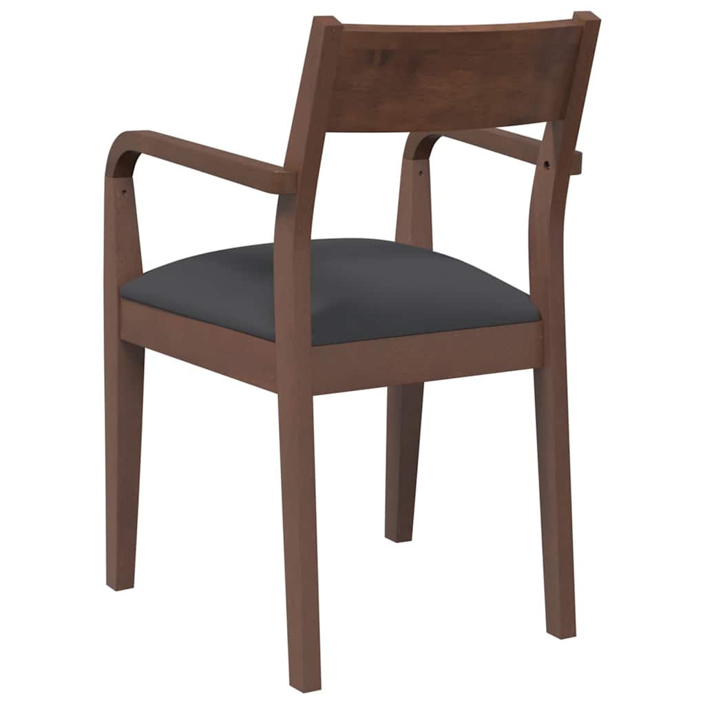 Eetkamerstoelen met kussens 2 st massief hout rubber bruin is nu te koop bij PeponiXL, paradijselijk wonen!