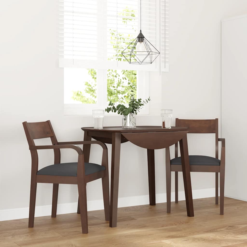 Eetkamerstoelen met kussens 2 st massief hout rubber bruin is nu te koop bij PeponiXL, paradijselijk wonen!