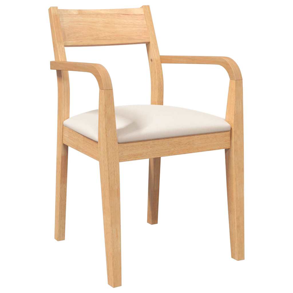 Eetkamerstoelen met kussens 2 st massief hout naturel rubber is nu te koop bij PeponiXL, paradijselijk wonen!