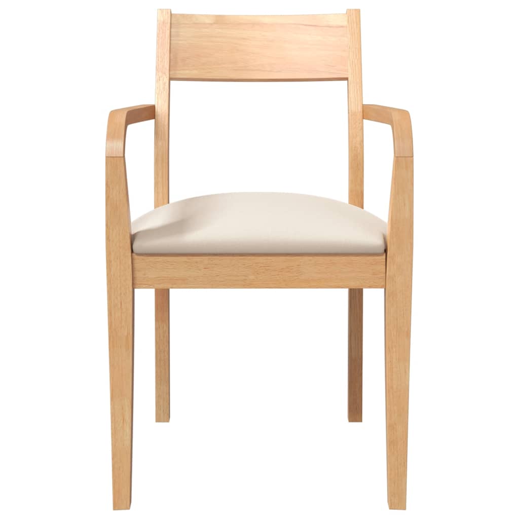 Eetkamerstoelen met kussens 2 st massief hout naturel rubber is nu te koop bij PeponiXL, paradijselijk wonen!