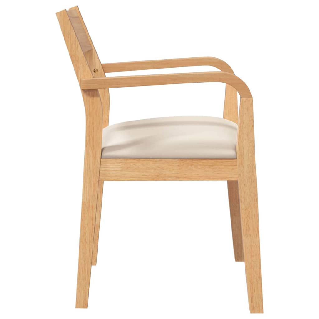 Eetkamerstoelen met kussens 2 st massief hout naturel rubber is nu te koop bij PeponiXL, paradijselijk wonen!