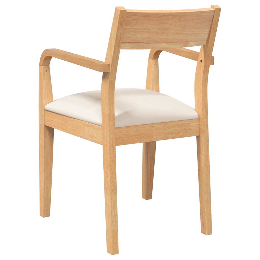 Eetkamerstoelen met kussens 2 st massief hout naturel rubber is nu te koop bij PeponiXL, paradijselijk wonen!