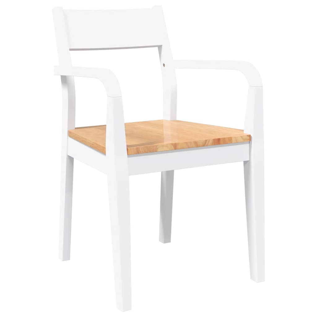Eetkamerstoelen 2 st massief hout rubber wit is nu te koop bij PeponiXL, paradijselijk wonen!
