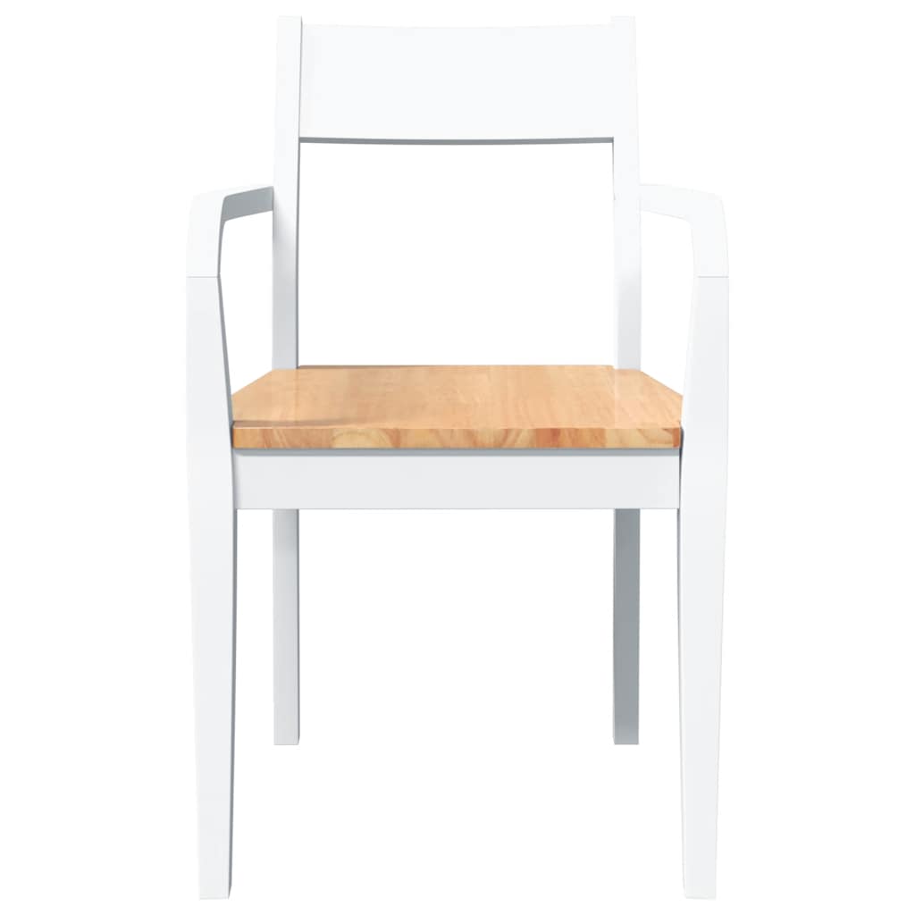 Eetkamerstoelen 2 st massief hout rubber wit is nu te koop bij PeponiXL, paradijselijk wonen!