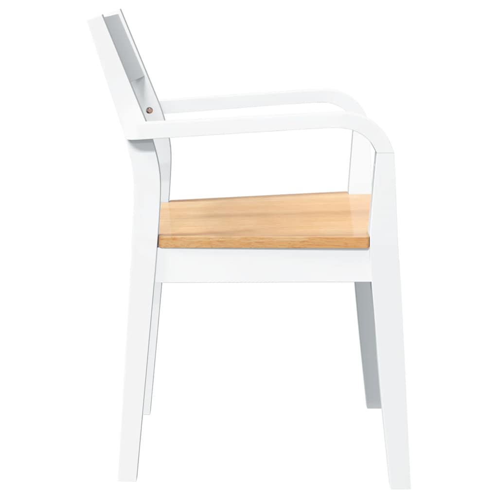 Eetkamerstoelen 2 st massief hout rubber wit is nu te koop bij PeponiXL, paradijselijk wonen!
