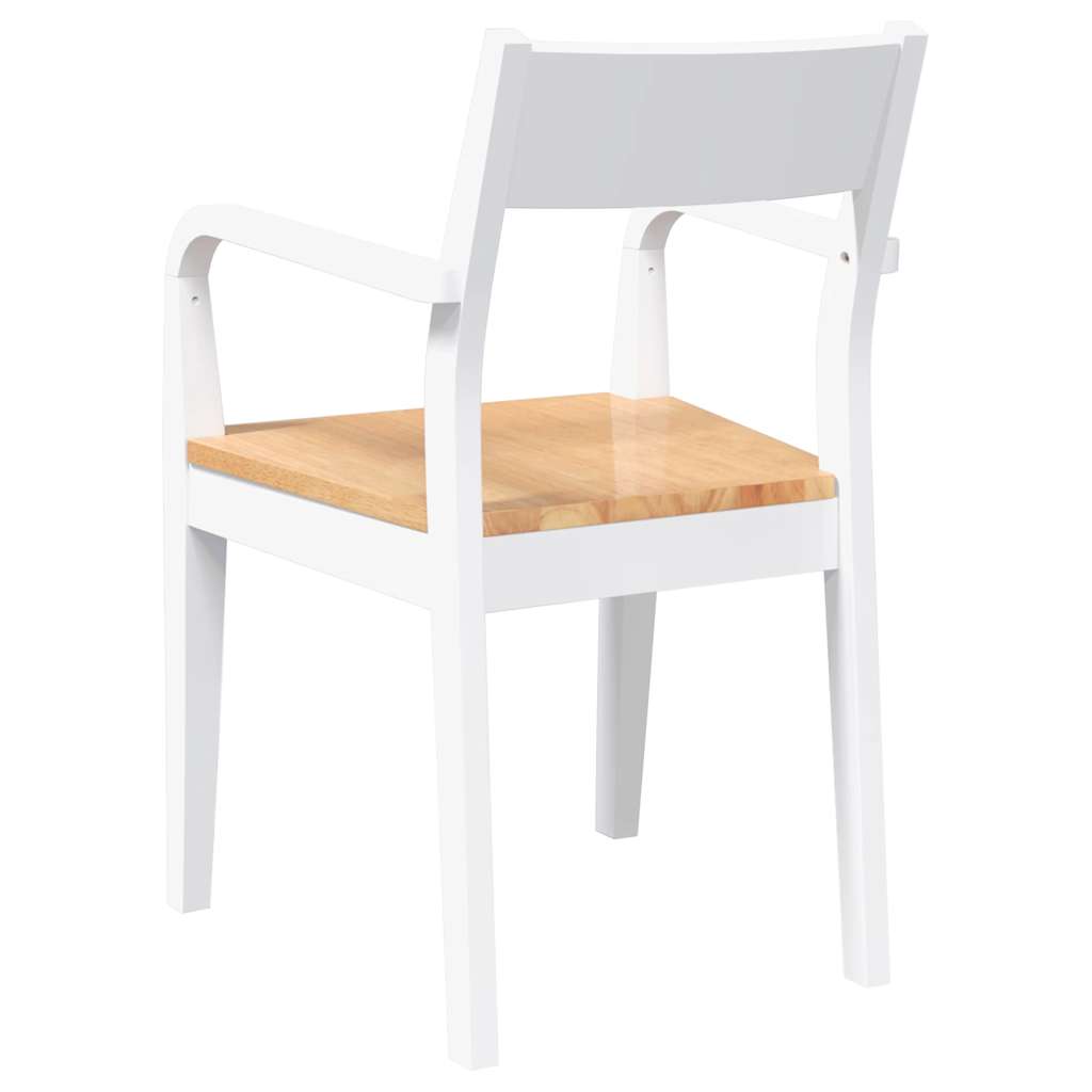 Eetkamerstoelen 2 st massief hout rubber wit is nu te koop bij PeponiXL, paradijselijk wonen!